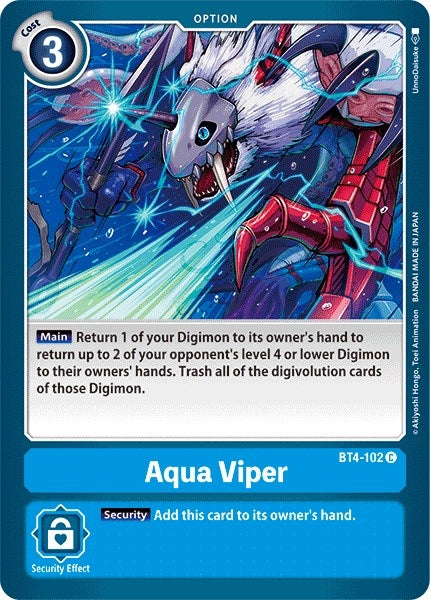 Image for Aqua Viper (BT4-102 C) (Great Legend) - Digimon Card Game