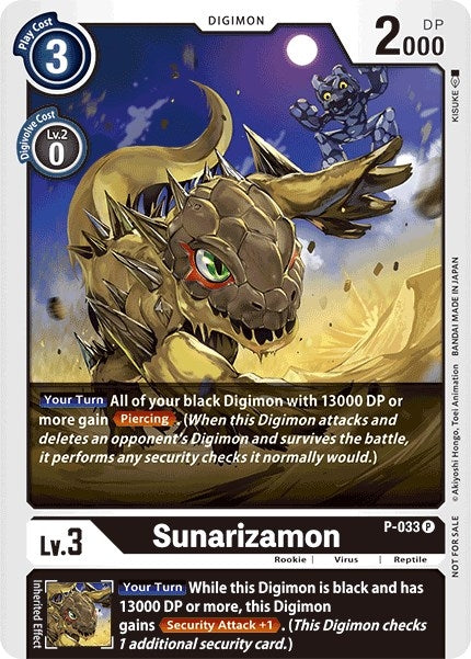 Image for Sunarizamon - P-033 (Great Legend Power Up Pack) (P-033 P) (Digimon Promotion Cards) - Digimon Card Game