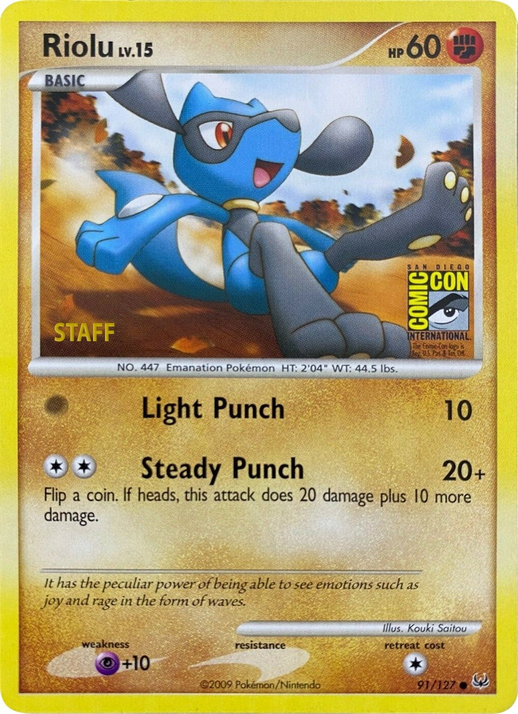 Image for Riolu - 91/127 (SDCC 2009) [Staff] (091/127) (Miscellaneous Cards & Products) - Pokemon