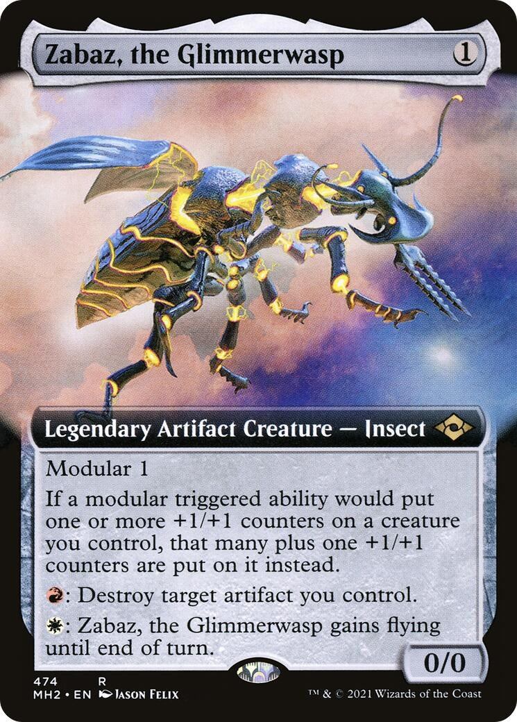 Image for Zabaz, the Glimmerwasp (Extended Art) (474) (Modern Horizons 2) - Magic: The Gathering