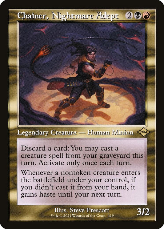 Image for Chainer, Nightmare Adept (Retro Frame) (419) (Modern Horizons 2) - Magic: The Gathering