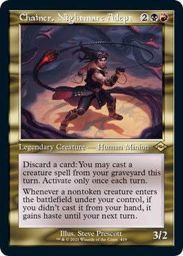 Image for Chainer, Nightmare Adept (Retro Frame) (Foil Etched) (419) (Modern Horizons 2) - Magic: The Gathering