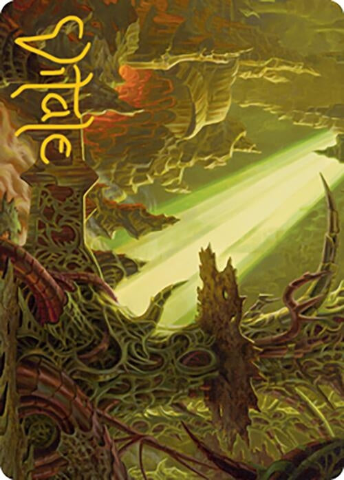 Image for Darkmoss Bridge Art Card (Gold-Stamped Signature) (72) (Art Series: Modern Horizons 2) - Magic: The Gathering