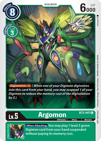 Image for Argomon - BT2-047 (Official Tournament Pack Vol.2) (BT2-047 C) (Release Special Booster 1.0) - Digimon Card Game