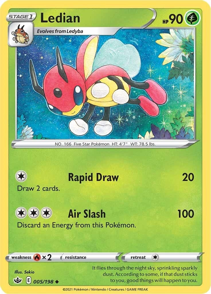 Image for Ledian (005/198) (SWSH06: Chilling Reign) - Pokemon