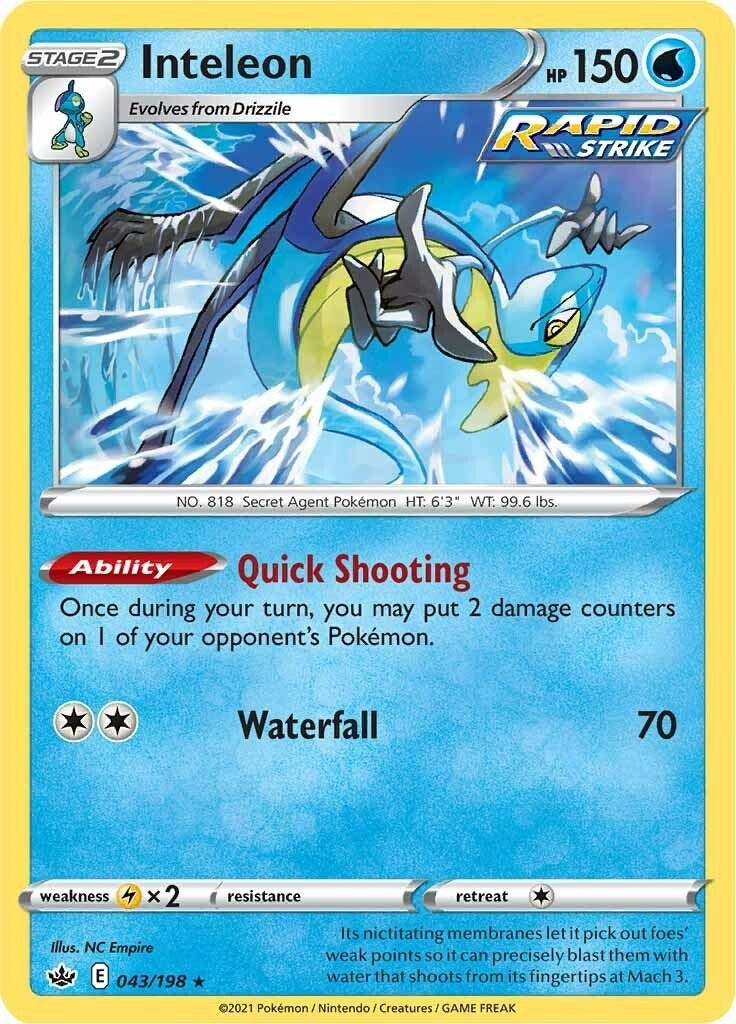 Image for Inteleon (043/198) (SWSH06: Chilling Reign) - Pokemon