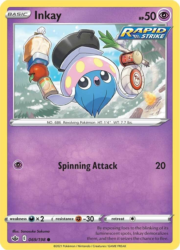 Image for Inkay (069/198) (SWSH06: Chilling Reign) - Pokemon
