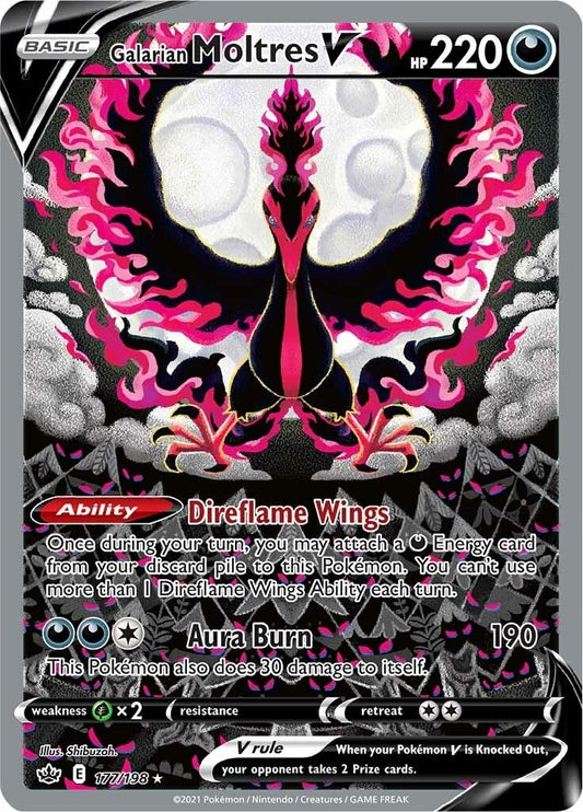 Image for Galarian Moltres V (Alternate Full Art) (177/198) (SWSH06: Chilling Reign) - Pokemon