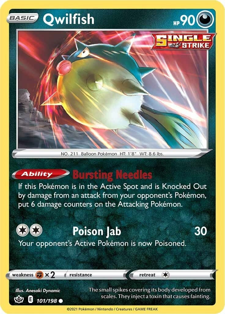 Image for Qwilfish (101/198) (SWSH06: Chilling Reign) - Pokemon