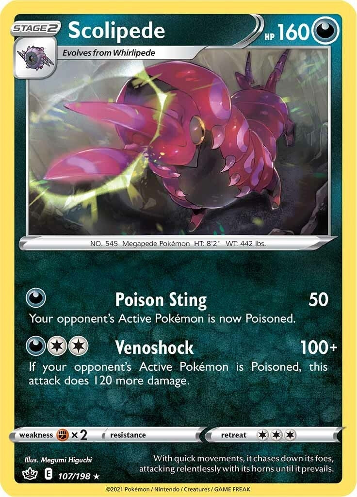 Image for Scolipede (107/198) (SWSH06: Chilling Reign) - Pokemon