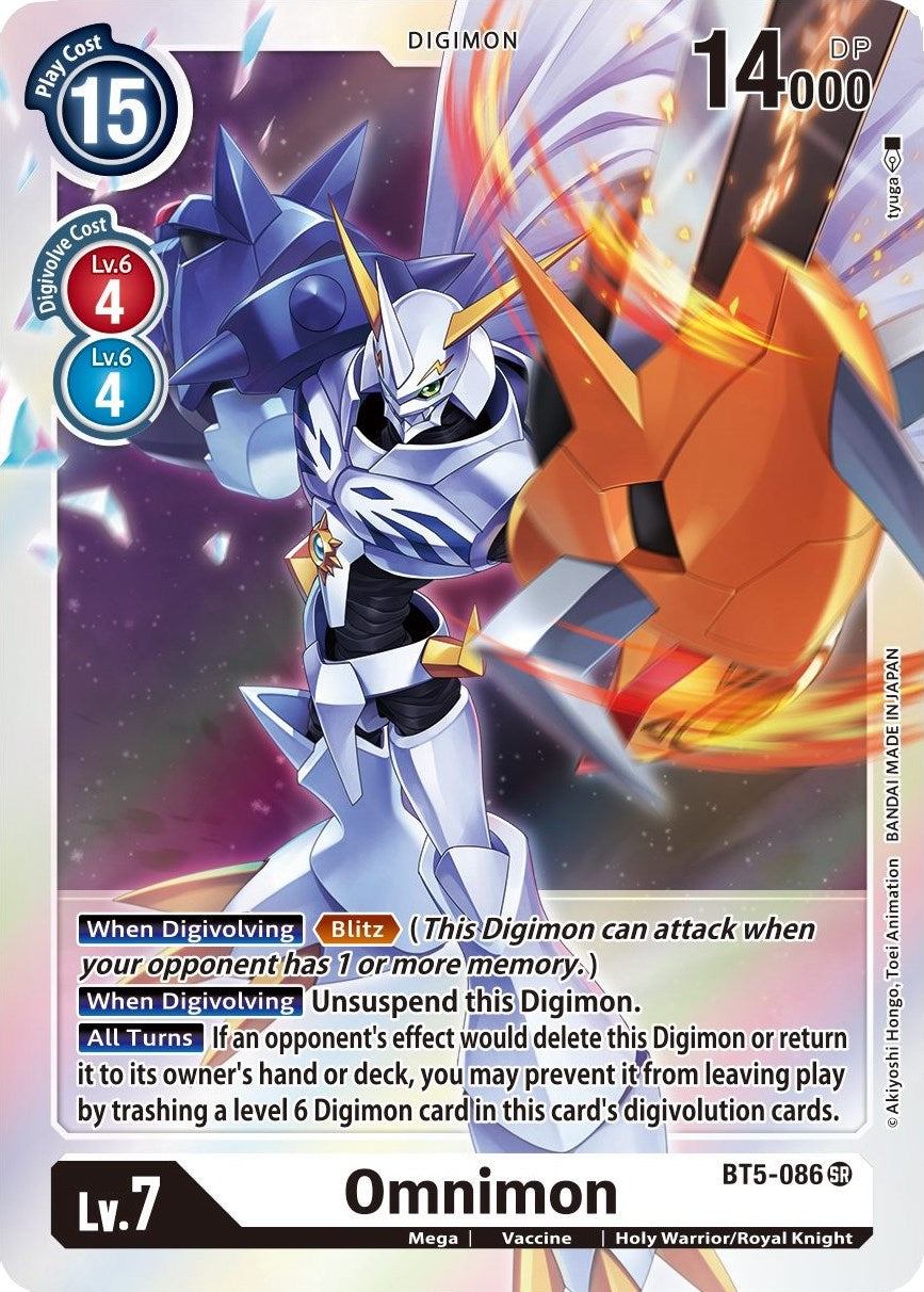Image for Omnimon (BT5-086 SR) (Battle of Omni) - Digimon Card Game