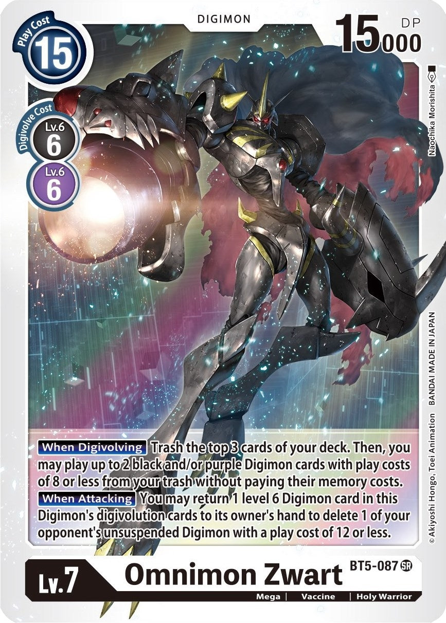 Image for Omnimon Zwart (BT5-087 SR) (Battle of Omni) - Digimon Card Game