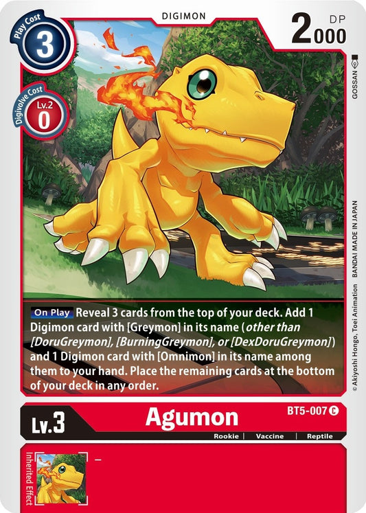 Image for Agumon (BT5-007 C) (Battle of Omni) - Digimon Card Game