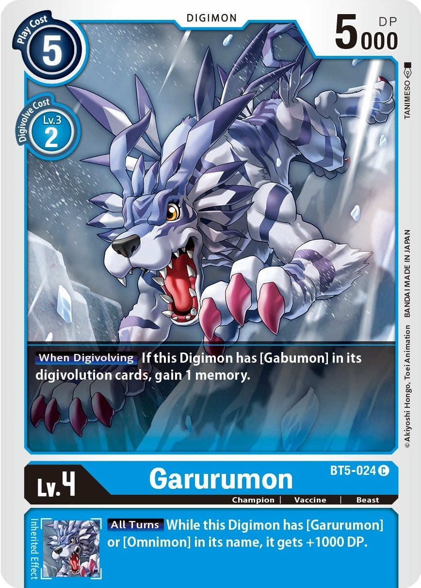 Image for Garurumon (BT5-024 C) (Battle of Omni) - Digimon Card Game