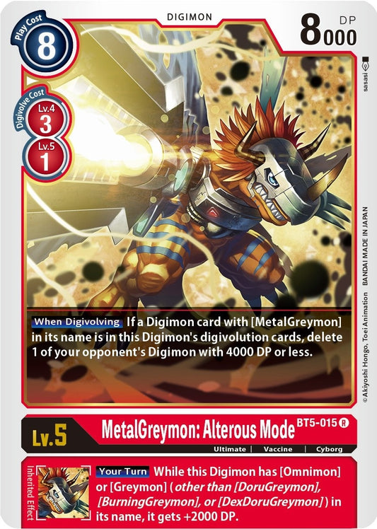 Image for MetalGreymon: Alterous Mode (BT5-015 R) (Battle of Omni) - Digimon Card Game