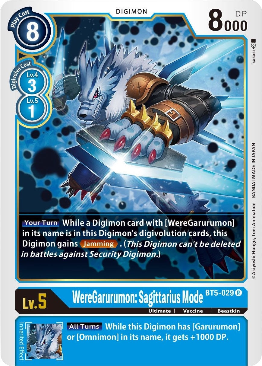 Image for WereGarurumon: Sagittarius Mode (BT5-029 R) (Battle of Omni) - Digimon Card Game