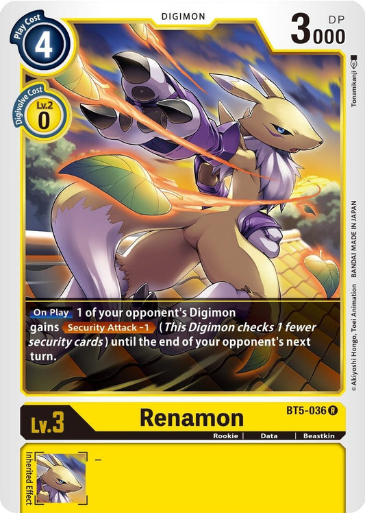 Image for Renamon (BT5-036 R) (Battle of Omni) - Digimon Card Game