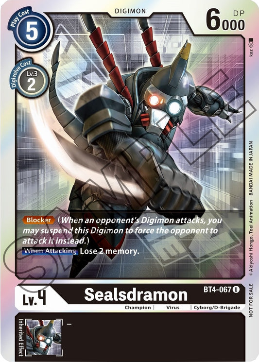 Image for Sealsdramon - BT4-067 (Event Pack 1) (BT4-067 U) (Great Legend) - Digimon Card Game