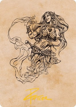 Image for Djinni Windseer (Showcase) Art Card (Gold-Stamped Signature) (74) (Art Series: Adventures in the Forgotten Realms) - Magic: The Gathering