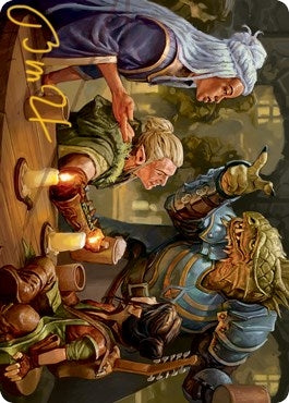 Image for You Meet in a Tavern Art Card (Gold-Stamped Signature) (49) (Art Series: Adventures in the Forgotten Realms) - Magic: The Gathering