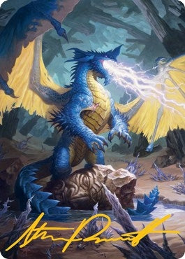 Image for Blue Dragon Art Card (Gold-Stamped Signature) (73) (Art Series: Adventures in the Forgotten Realms) - Magic: The Gathering