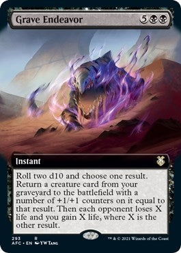 Image for Grave Endeavor (Extended Art) (293) (Commander: Adventures in the Forgotten Realms) - Magic: The Gathering