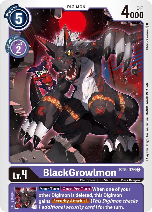 Image for BlackGrowlmon (BT5-076 C) (Battle of Omni) - Digimon Card Game