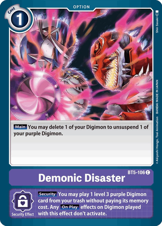 Image for Demonic Disaster (BT5-106 C) (Battle of Omni) - Digimon Card Game