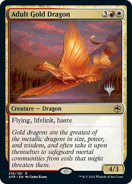 Image for Adult Gold Dragon (216) (Promo Pack: Adventures in the Forgotten Realms) - Magic: The Gathering