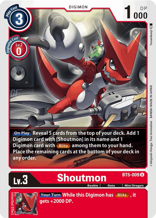Image for Shoutmon (BT5-009 U) (Battle of Omni) - Digimon Card Game
