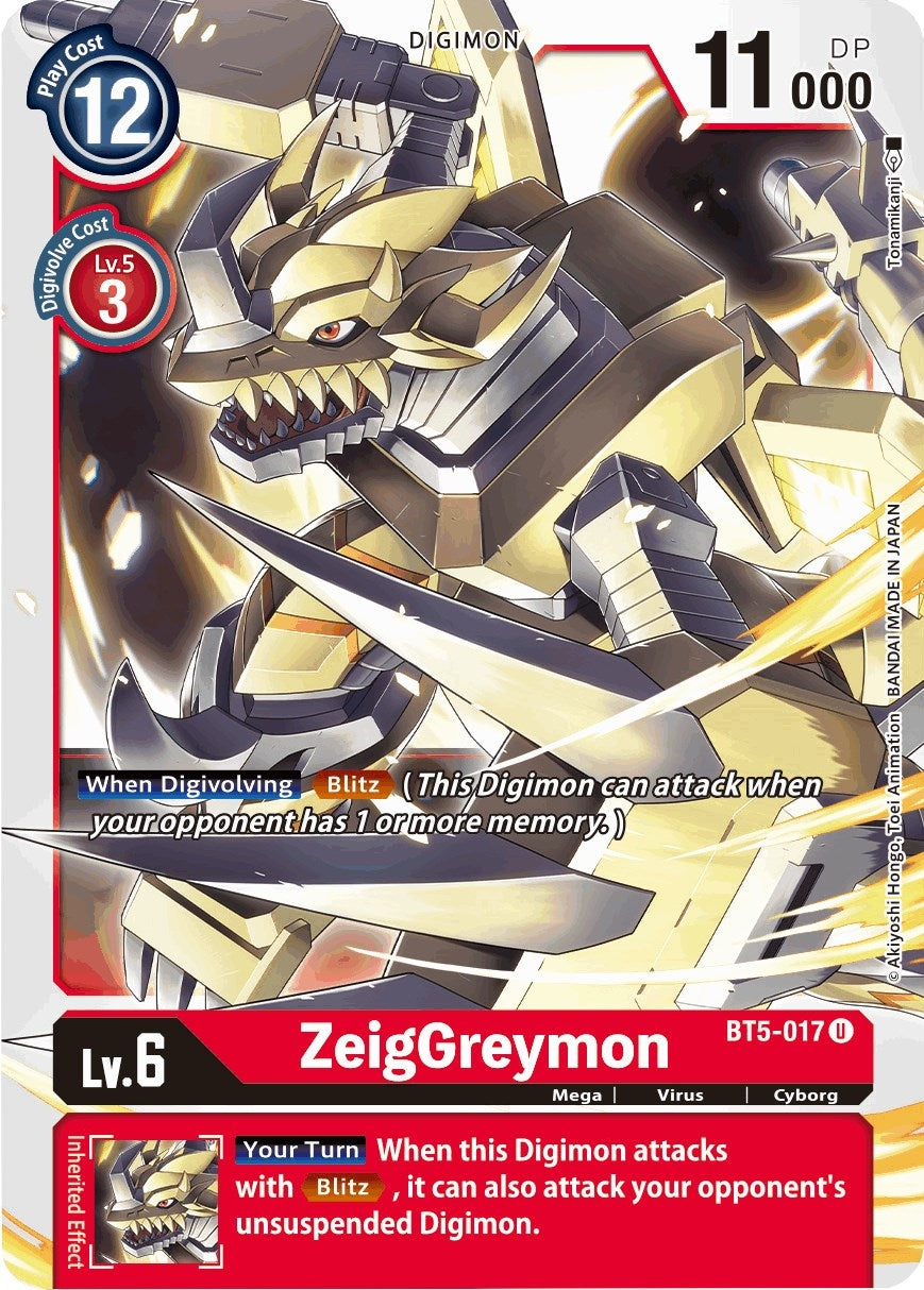 Image for ZeigGreymon (BT5-017 U) (Battle of Omni) - Digimon Card Game