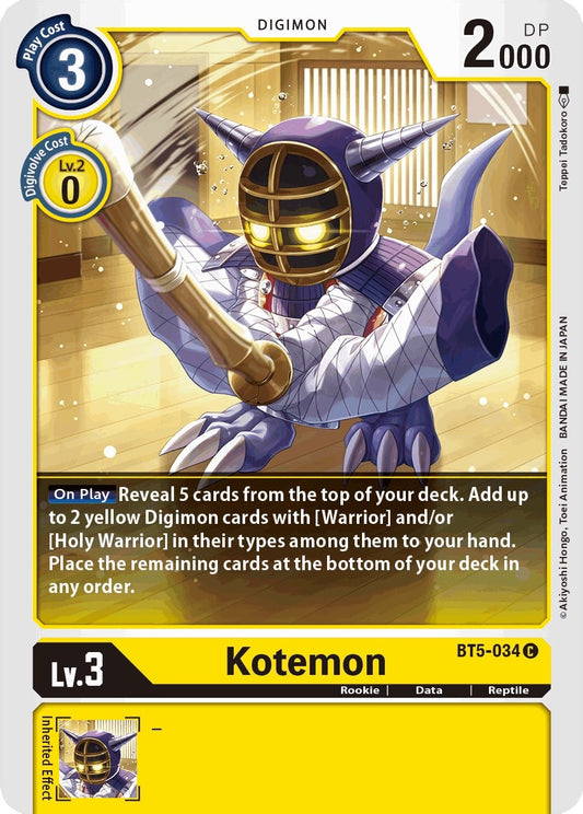Image for Kotemon (BT5-034 C) (Battle of Omni) - Digimon Card Game