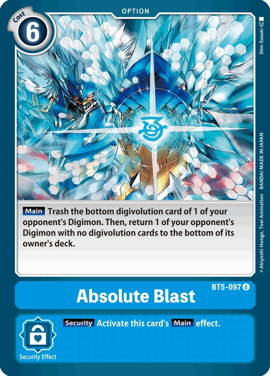 Image for Absolute Blast (BT5-097 U) (Battle of Omni) - Digimon Card Game