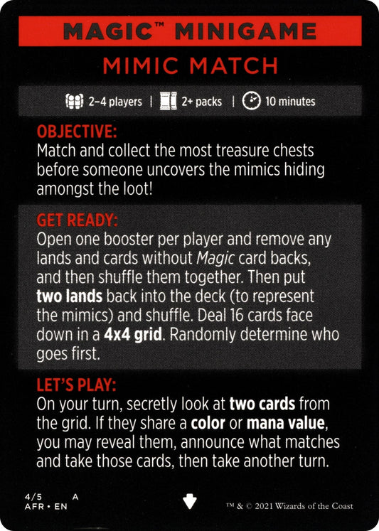 Image for Magic Minigame: Mimic Match (4) (Adventures in the Forgotten Realms) - Magic: The Gathering