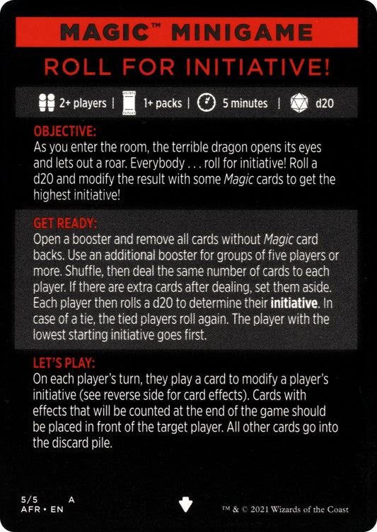 Image for Magic Minigame: Roll for Initiative! (5) (Adventures in the Forgotten Realms) - Magic: The Gathering