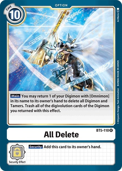 Image for All Delete (BT5-110 R) (Battle of Omni) - Digimon Card Game