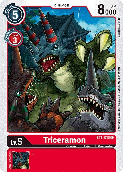 Image for Triceramon (BT5-013 C) (Battle of Omni) - Digimon Card Game