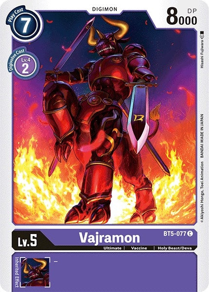 Image for Vajramon (BT5-077 C) (Battle of Omni) - Digimon Card Game