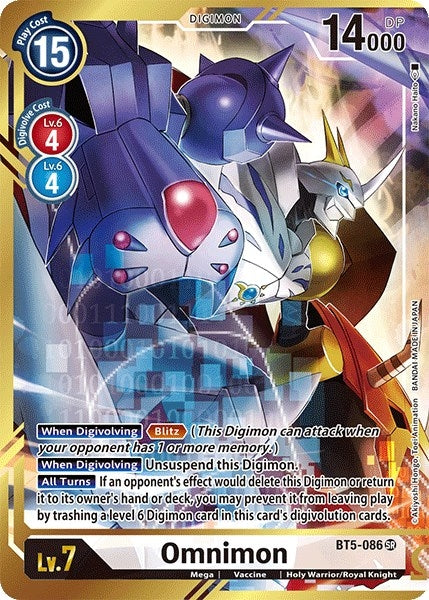 Image for Omnimon (Alternate Art - Nakano Haito) (BT5-086 SR) (Battle of Omni) - Digimon Card Game
