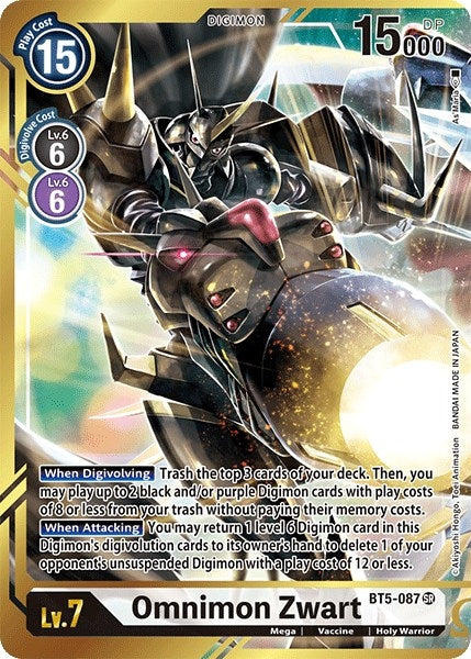Image for Omnimon Zwart (Alternate Art - As'Maria) (BT5-087 SR) (Battle of Omni) - Digimon Card Game