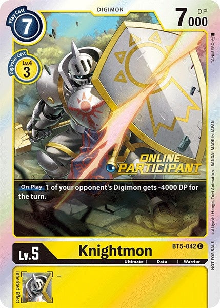 Image for Knightmon - BT5-042 (2021 Championship Online Regional) [Online Participant] (BT5-042 C) (Battle of Omni) - Digimon Card Game