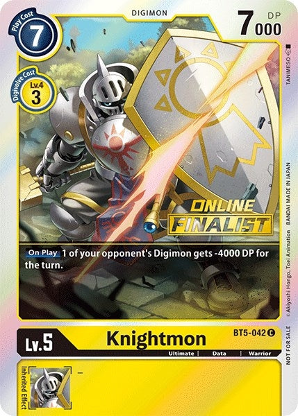 Image for Knightmon - BT5-042 (2021 Championship Online Regional) [Online Finalist] (BT5-042 C) (Battle of Omni) - Digimon Card Game