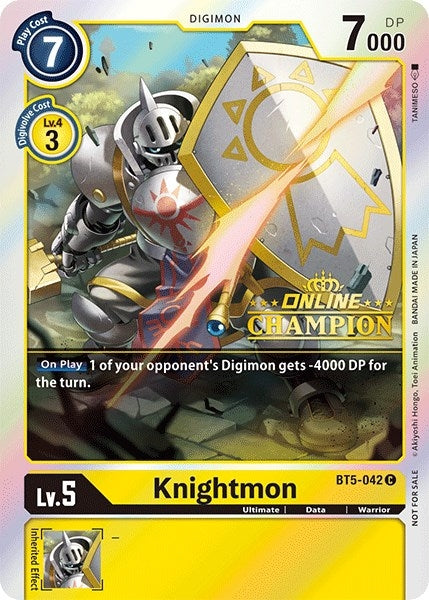 Image for Knightmon - BT5-042 (2021 Championship Online Regional) [Online Champion] (BT5-042 C) (Battle of Omni) - Digimon Card Game