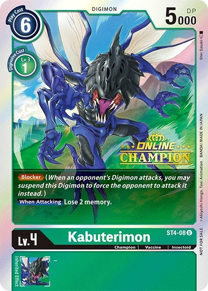 Image for Kabuterimon - ST4-08 (2021 Championship Online Regional) [Online Champion] (ST4-08 U) (Starter Deck 04: Giga Green) - Digimon Card Game