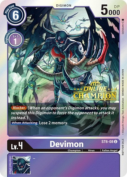Image for Devimon - ST6-08 (2021 Championship Online Regional) [Online Champion] (ST6-08 U) (Starter Deck 06: Venomous Violet) - Digimon Card Game
