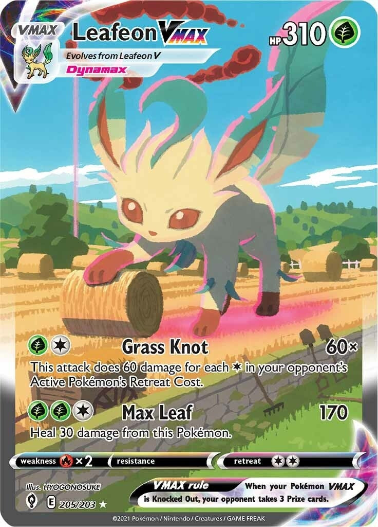 Image for Leafeon VMAX (Alternate Art Secret) (205/203) (SWSH07: Evolving Skies) - Pokemon