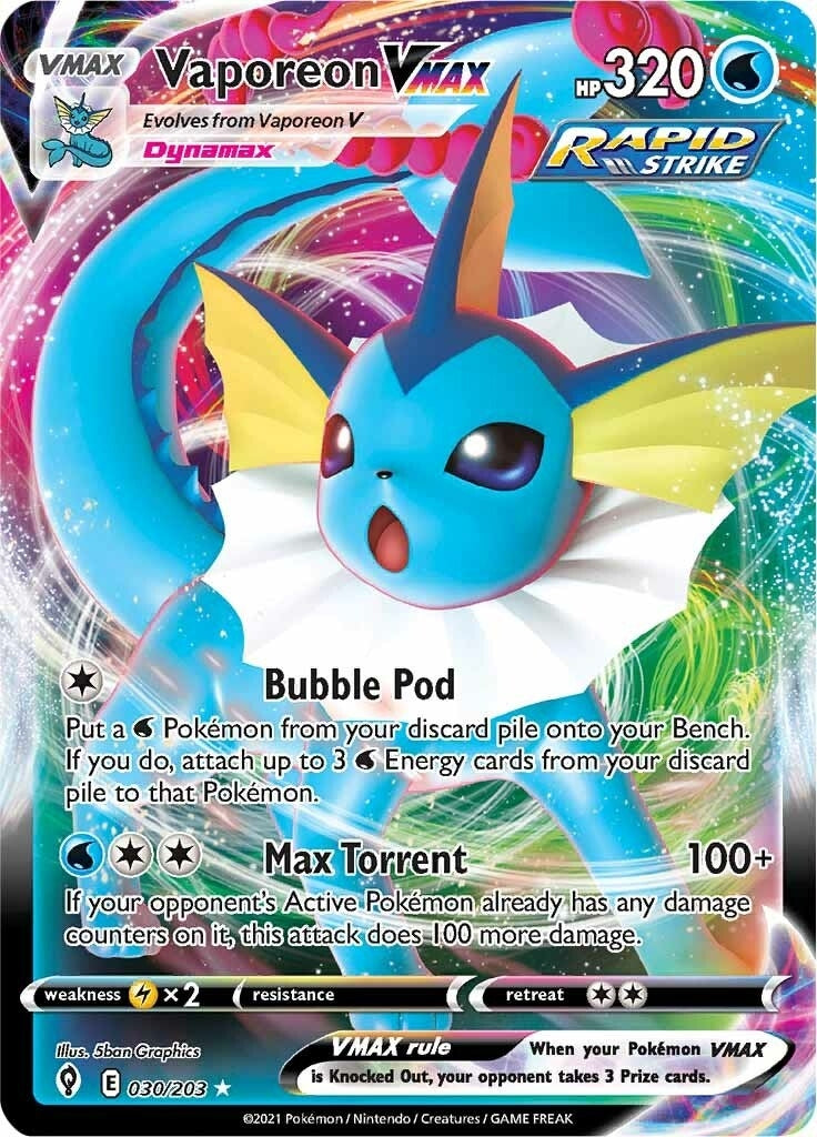 Image for Vaporeon VMAX (030/203) (SWSH07: Evolving Skies) - Pokemon