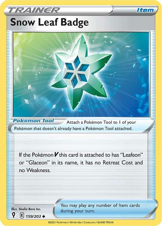 Image for Snow Leaf Badge (159/203) (SWSH07: Evolving Skies) - Pokemon