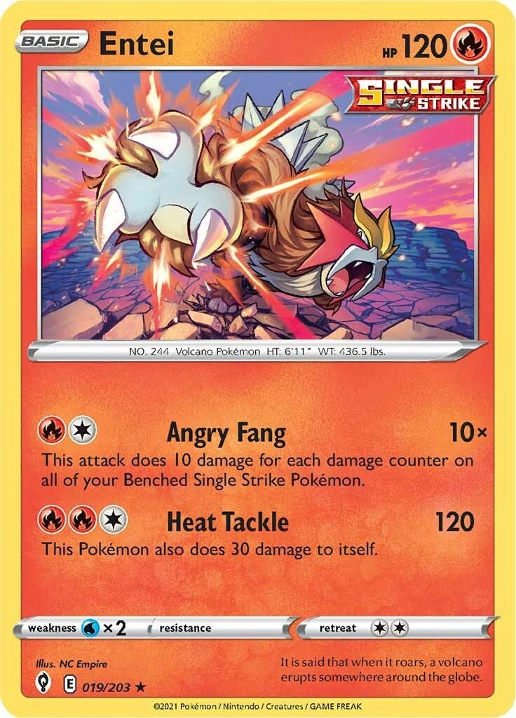 Image for Entei (019/203) (SWSH07: Evolving Skies) - Pokemon