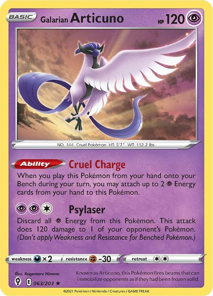 Image for Galarian Articuno (063/203) (SWSH07: Evolving Skies) - Pokemon